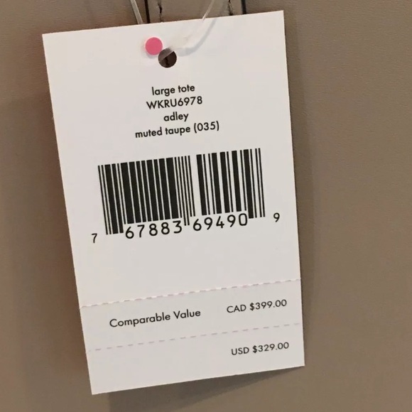 Kate spade large adley tote muted taupe beige - Picture 7 of 7